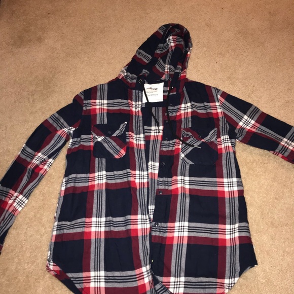 Garage Tops - Garage Hooded Flannel